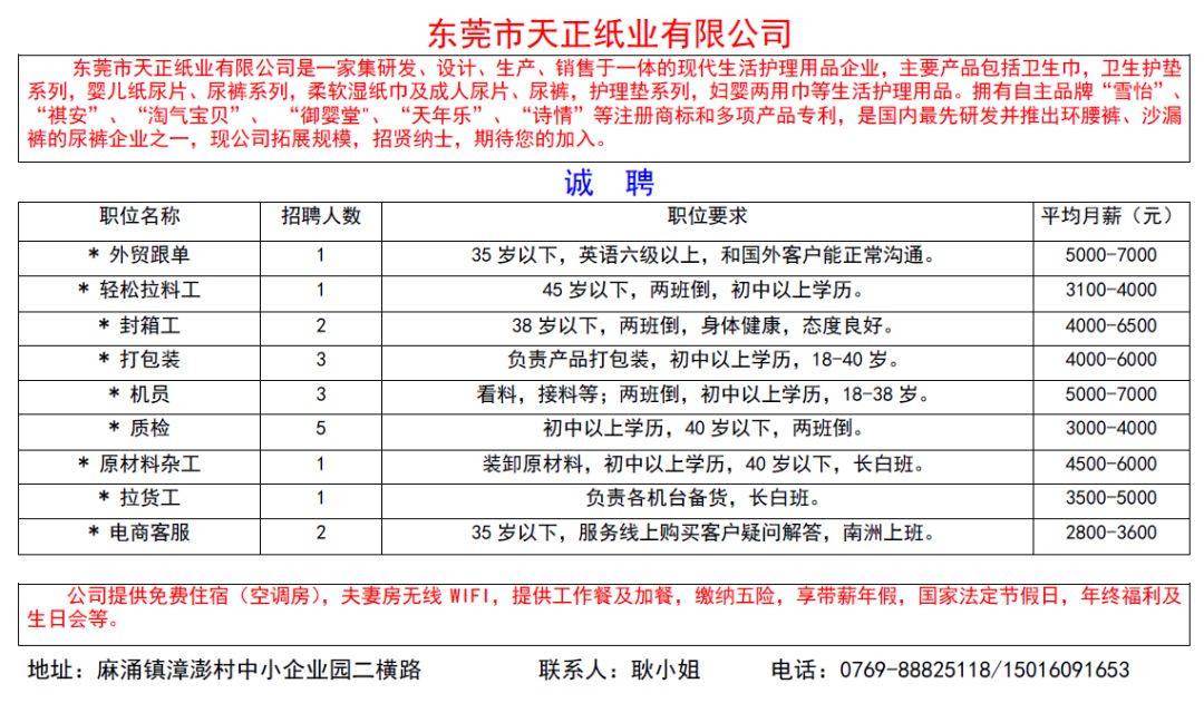 东莞昭和厂最新招聘信息概览